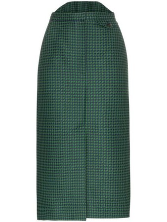 PushBUTTON high-waisted check print cotton-blend skirt $479 - Shop SS19 Online - Fast Delivery, Price