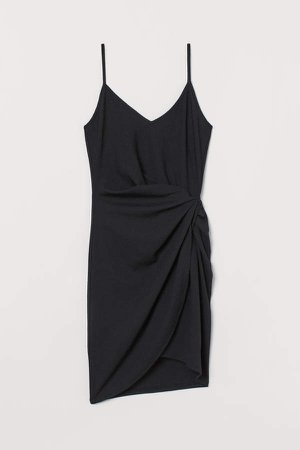 Short Wrap Dress - Black
