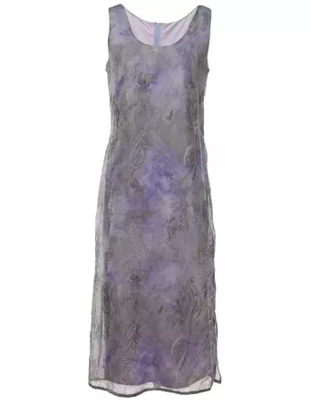 Women's Floral Print Dress Purple, M | Beyond Retro - E00923682