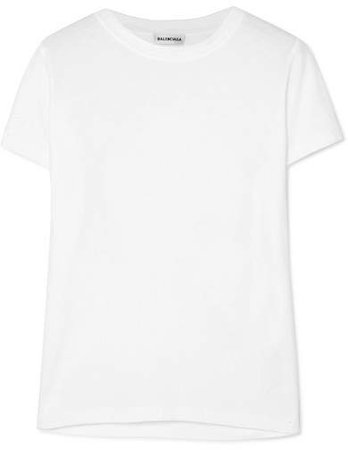 Printed Cotton-jersey T-shirt - White