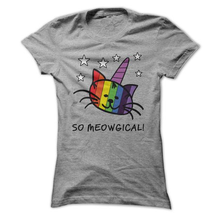 Rainbow unicorn cat shirt