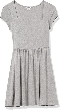 Amazon.com: Amazon Brand - Wild Meadow Women's Short Sleeve Soft Square Neck Mini Knit Dress: Clothing
