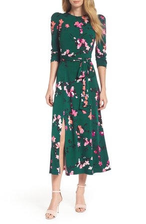 Eliza J Floral Print Midi Dress | Nordstrom