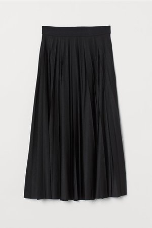 Pleated jersey skirt - Black - Ladies | H&M GB