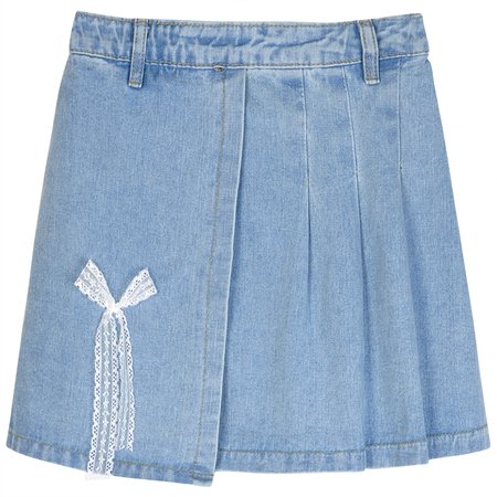 Spring Summer White Ribbon High Waist Pleated Denim Jeans Short Skirt · sugarplum · Online Store Powered by Storenvy
