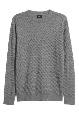 Textured-knit Sweater - Dark grey marl - Men | H&M US