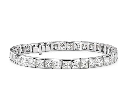 Princess Cut Channel Set Diamond Tennis Bracelet in Platinum (26 ct. tw.) | Blue Nile