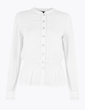 Waisted Long Sleeve Blouse | M&S Collection | M&S