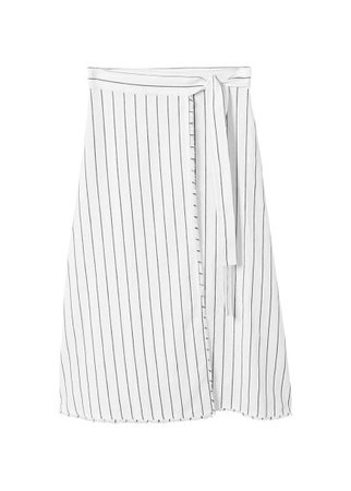 MANGO Striped wrap skirt