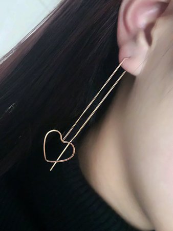 Open Heart Threader Earrings