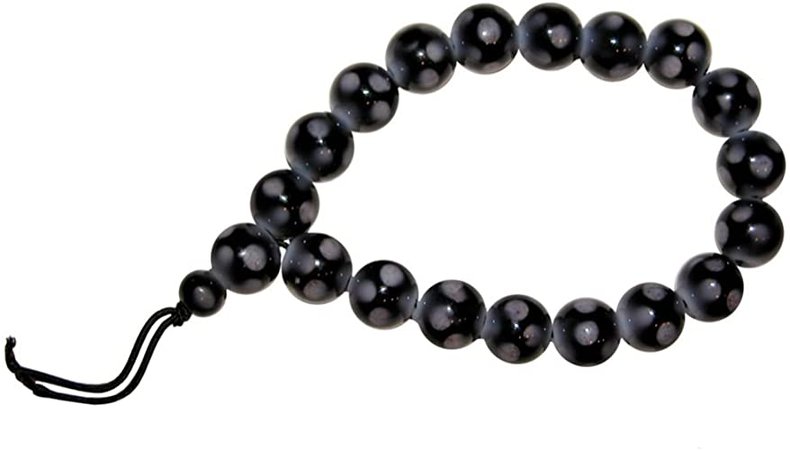 Amazon.com: GirlPROPS(R) Buddha Bracelet, Stretch, in Black with White Finish: Jewelry