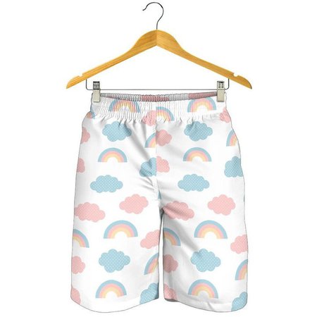 Pastel Color Clouds And Rainbow 3d Men's Shorts - Zolo Gifts
