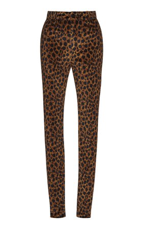 High-Waisted Leopard-Print Velvet Skinny Pants by Attico | Moda Operandi