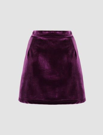 Purple velvet skirt