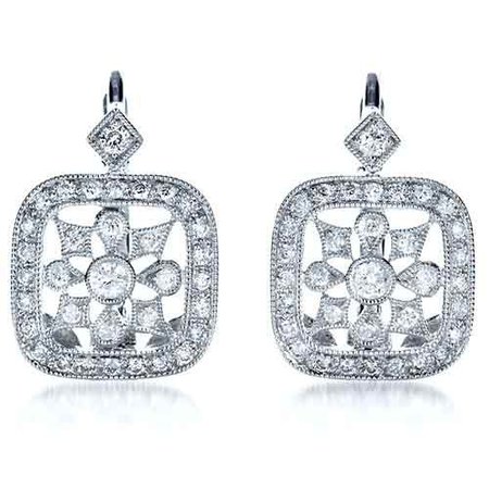 Diamond Filigree Earrings #1183 - Seattle Bellevue | Joseph Jewelry