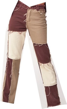 patchwork brown pants