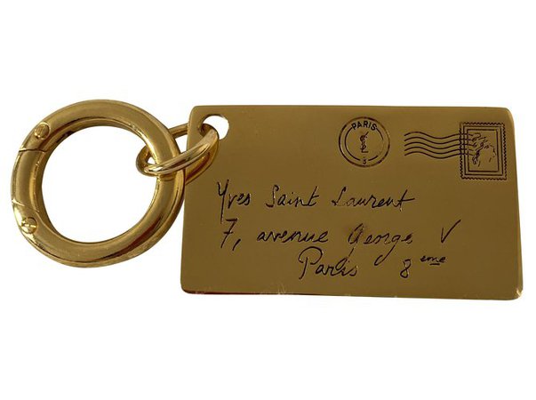 Yves Saint Laurent Gold Y-Mail metail key holder Gold hardware Metal ref.208192 - Joli Closet