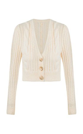 Dubilet Cable-Knit Wool-Blend Cropped Cardigan By Anna October | Moda Operandi