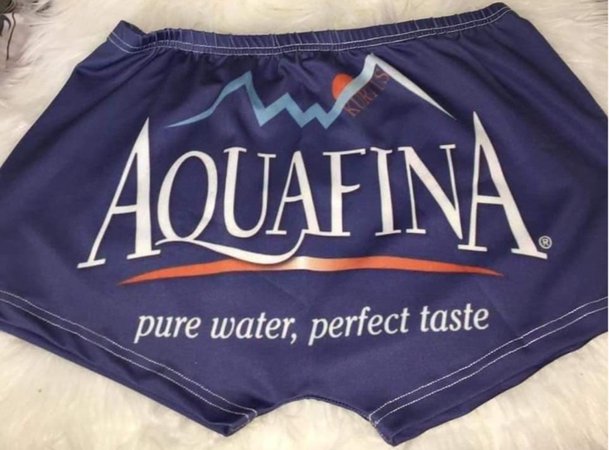 Aquafina water silk booty shorts