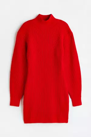Mock-turtleneck Dress - Red - Ladies | H&M US