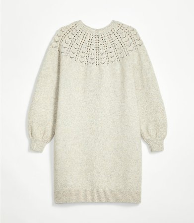 Pointelle Yoke Sweater Dress | LOFT