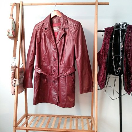 Etienne Aigner Jackets & Coats | Trench Coat Jacket Sz 14 Red Brown | Poshmark