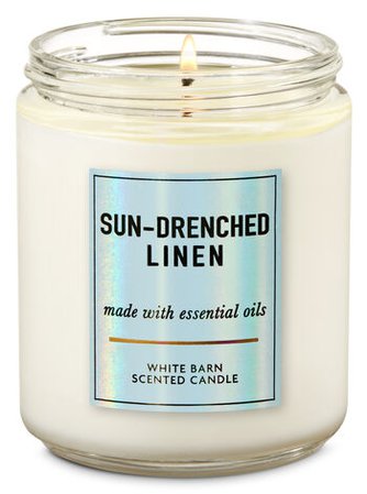 Sun-Drenched Linen Single Wick Candle | Bath & Body Works