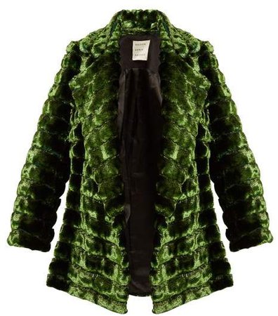 Grizzly Quilted Faux Fur Coat - Womens - Dark Green