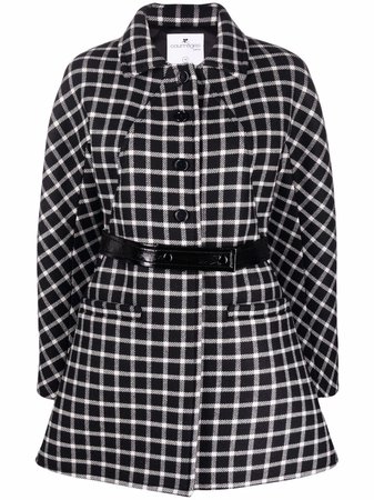 Shop Courrèges check plaid belted coat with Express Delivery - FARFETCH
