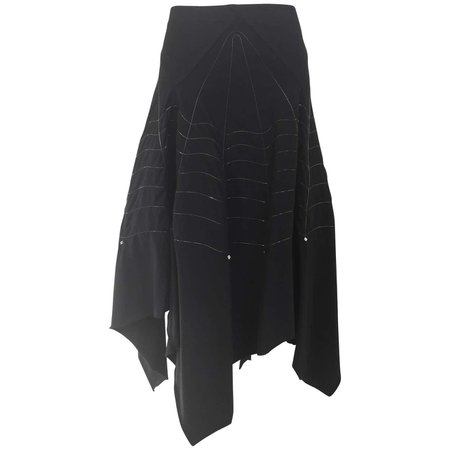 90s Issey Miyake Black " spider web" knit skirt For Sale at 1stDibs