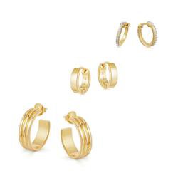 Gold Mini Hoop Trio Earring Set | 18ct Gold Vermeil | Missoma | Missoma Limited