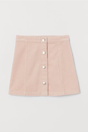 A-line Corduroy Skirt - Powder pink - Kids | H&M US