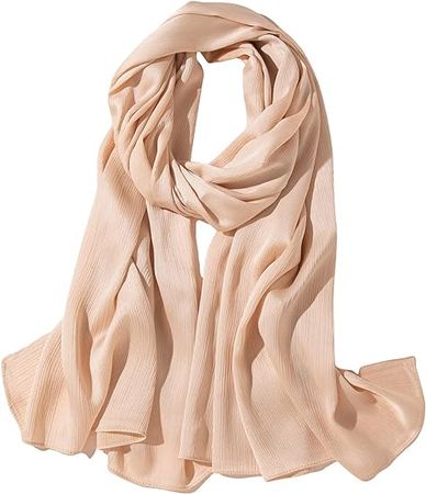 Floerns Women's Solid Color Lightweight Breathable Scarves Shawl Wrap Soft Scarf Apricot One Size at Amazon Women’s Clothing store