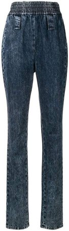 elasticated tapered jeans