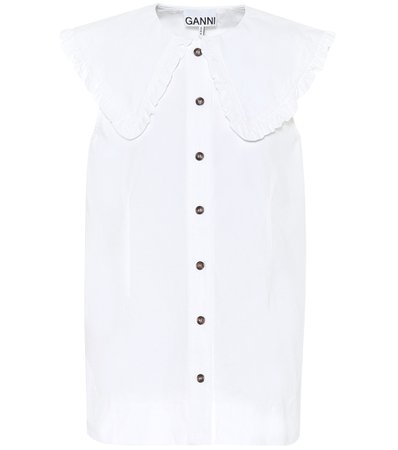 Ganni - Cotton-poplin blouse | Mytheresa