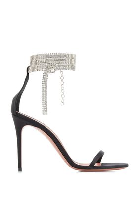 Giorgia Crystal-Embellished Satin Sandals By Amina Muaddi | Moda Operandi