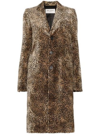Saint Laurent single-breasted leopard-print Coat - Farfetch