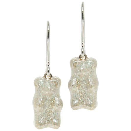 Drop Earrings Gummy Bears Sterling Silver Glitter Enamel Greek Jewelry For Sale at 1stDibs