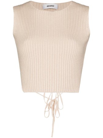 Shop Danielle Guizio ribbed-knit crop top with Express Delivery - FARFETCH