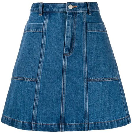 A-line denim skirt