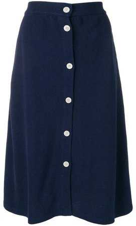 buttoned midi skirt