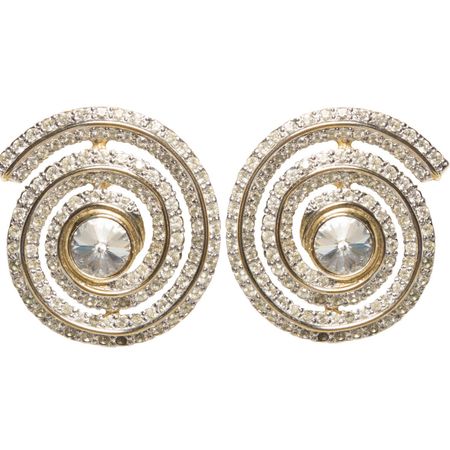 Valentino - Vintage haute couture swirl crystal earrings - 4element