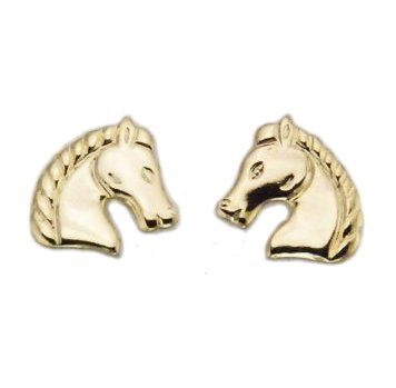 gold horse head earrings