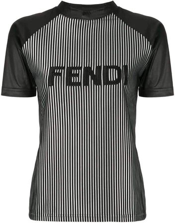 Pre-Owned striped logo T-shirt