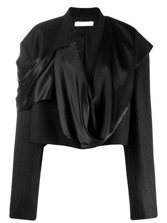 Black Litkovskaya Draped Detail Blazer | Farfetch.com