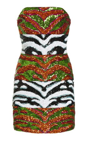 Panelled Sequin Mini Dress By Halpern | Moda Operandi