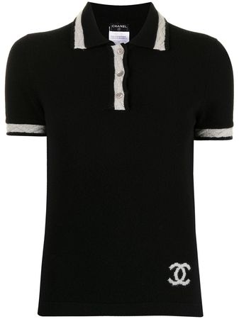 Chanel Pre-Owned 2004 Interlocking CC Cashmere Polo Shirt - Farfetch