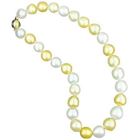 White and Golden South Sea Pearl Necklace