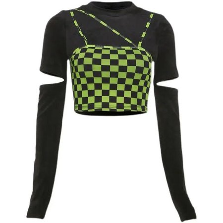 black and neon green top