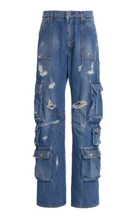 Distressed Denim Cargo Pants By Dolce & Gabbana | Moda Operandi